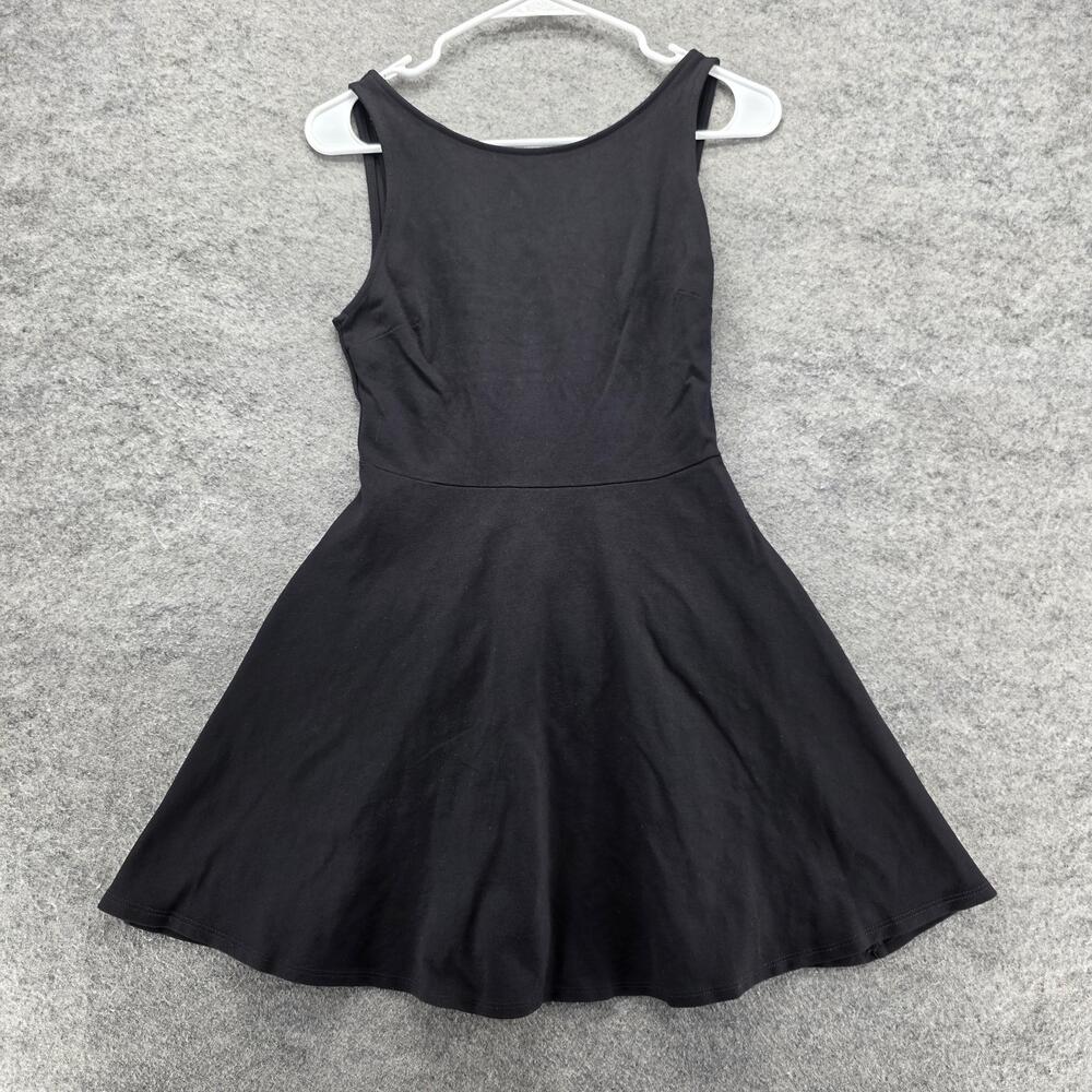 Lulus Dress Womens Small Black Skater Fit & Flare Sleeveless V Back Made in USA